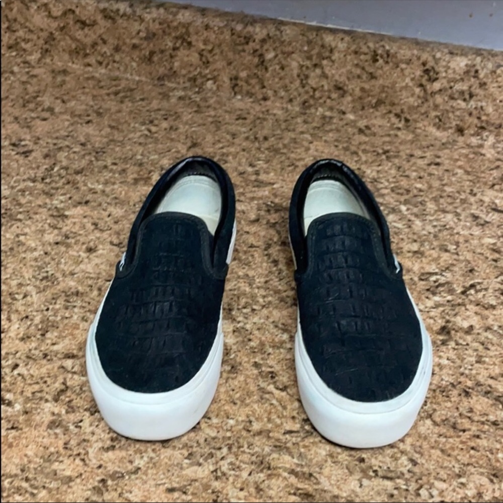 Vans snakeskin platform slip one.